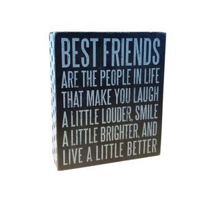 Best Friends Box Sign Primitives by Kathy Black White